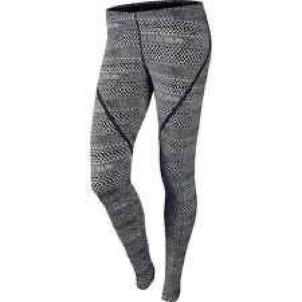 Nike Lux Black White Geometric Running Legging Tight